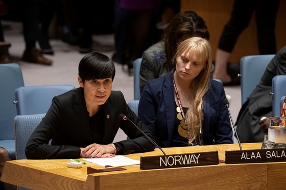 Minister of Foreign Affairs Ine Eriksen Søreide at the UN Security Council. Credit: Evan Schneider, UN Photo