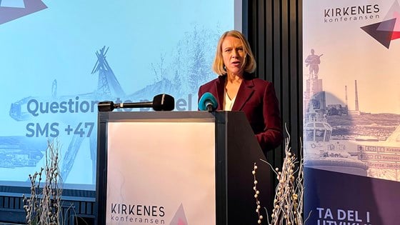 Utenriksminister Anniken Huitfeldt under Kirkeneskonferansen 2022. Foto: Trude Måseide, UD