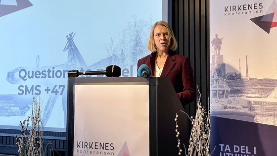 Utenriksminister Anniken Huitfeldt under Kirkeneskonferansen 2022. Foto: Trude Måseide, UD