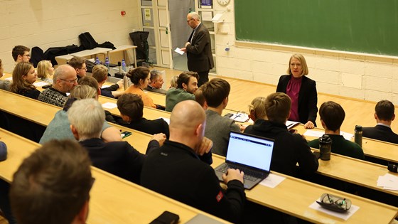Utenriksminister Anniken Huitfeldt på NTNU. Foto: Tuva Bogsnes, UD