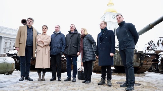 Utenriksminister Anniken Huitfeldt besøker Kyiv sammen med sine nordiske og baltiske kolleger. Foto: Tuva Bogsnes, UD