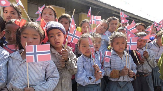 Elever på norskfinansiert skole i Dolakha, Nepal. Foto: Siri R. Svendsen, UD