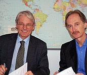 Ekspedisjonssjef Geir O. Pedersen og direktør Nils Butenschøn.