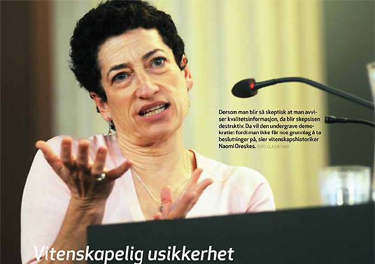 Bilde av vitenskapshistoriker Naomi Oreskes
