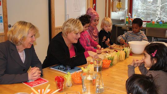 Anne-Grete Strøm-Erichsen og Kristin Halvorsen