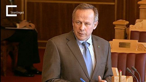 Landbruks- og matminister Lars Peder Brekk i Stortinget i dag.