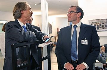 Utenriksminister Espen Barth Eide i FNs hovedkvarter på sin siste dag i New York for denne gang. Foto: UD/Hansine Korslien