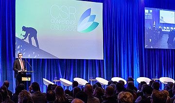 Minister of Foreign Affairs Espen Barth Eide gives the opening speech at the Oslo Conference on Corporate Social Responsibility, hosted by the Ministry of Foreign Affairs. (Photo: Ministry of Foreign Affairs)