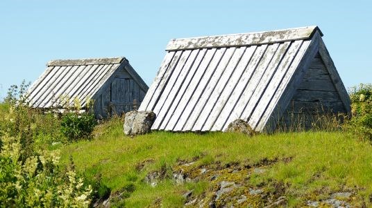 E-hus på Skjærvær, den vestlige og ytterste delen av Vegaøyan verdensarvområde, Vega, Nordland. Foto: Elisabet Haveraaen, MD.