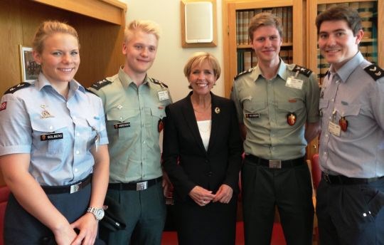 Minister of Defence Stroem-Erichsen marks conscription for both men and women at the Norwegian Parliament