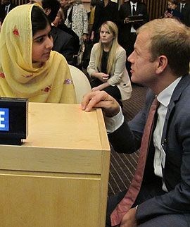 Holmås og Malala Yousafzai i FN