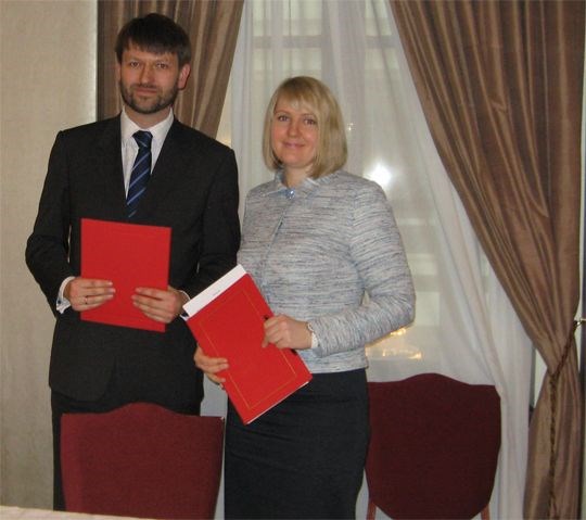 Statssekretær Eirik Lae Solberg og viseminister Svetlana Vladimirovna Ivanova