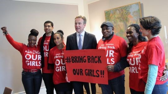 'Bring back our girls' movement, Norway met with Foreign Minister Brende in Oslo on 13 May