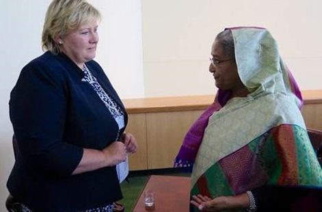 Erna Solberg og Sheikh Hasina
