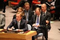 Minister of Foreign Affaris Børge Brende at the UN in New York in September 2014