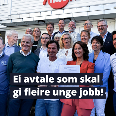 Jonas Gahr Støre og Tonje Brenna presenterer ungdomsløftet