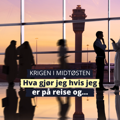 Siluetter av folk på en travel flyplass