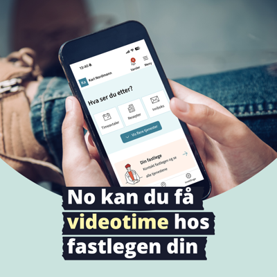 Mobilskjerm som viser helsenorge