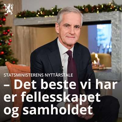 Statsminister Jonas Gahr Støre holder nyttårstalen