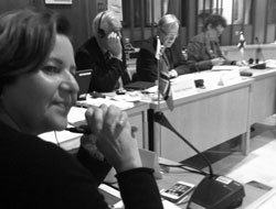 Hanne Bjurstrøm på dagens møte.