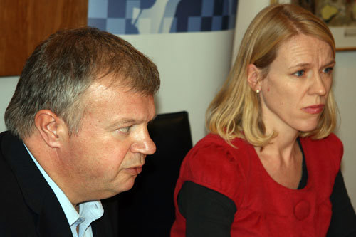 Barne- og likestillingsminister Anniken Huitfeldt og helse- og omsorgsminister Bjarne Håkon Hanssen. Foto: Yngve Kveine