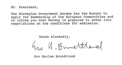 Fra den offisielle søknaden om EU-medlemskap