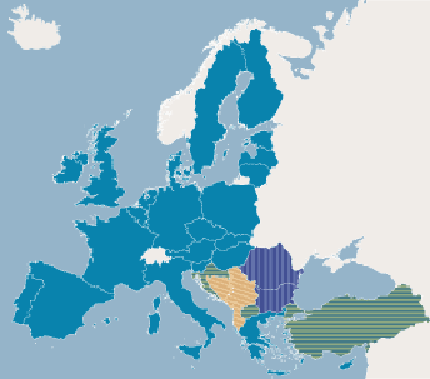 Etter utvidelsen med 10 nye medlemsland i 2004, står nå Bulgaria og Romania for tur i 2007. Foto: Europakommisjonen
