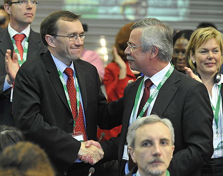 Statssekretær Espen Barth Eide og avdelingsdirektør i Utenriksdepartementet, Steffen Kongstad