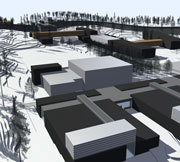 Tegning av Halden fengsel. Ill.: Erik Møller Arkitekter AS og HLM arkitektur og plan as