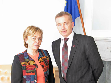 Sveriges justisminister, Beatrice Ask, og justisminister Knut Storberget. Foto: Det svenske justisdepartementet