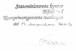 Bifalt ved Kronprinsregentens res. 19.12.2003