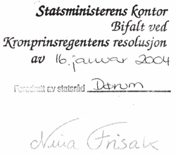 Bifalt av Kronprinsregentens res. 16.01.2004