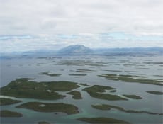 Vegaøyene sett fra lufta. Foto: Ann Elin Bratseth