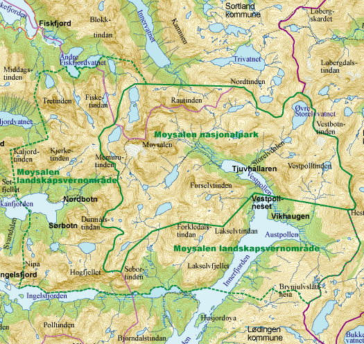 Kart over Møysalen
