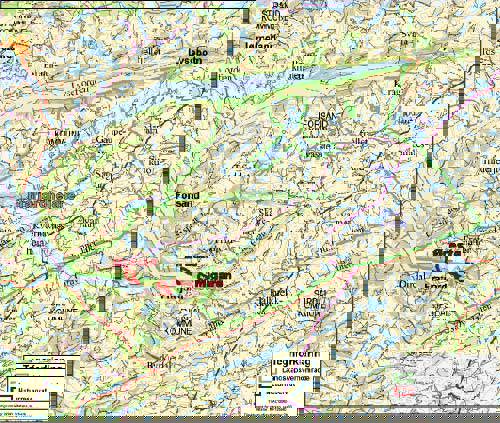 Kart over Frafjordheiane