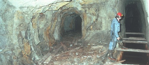Inne i gruvene. Foto: Norsk Bergverksmuseum