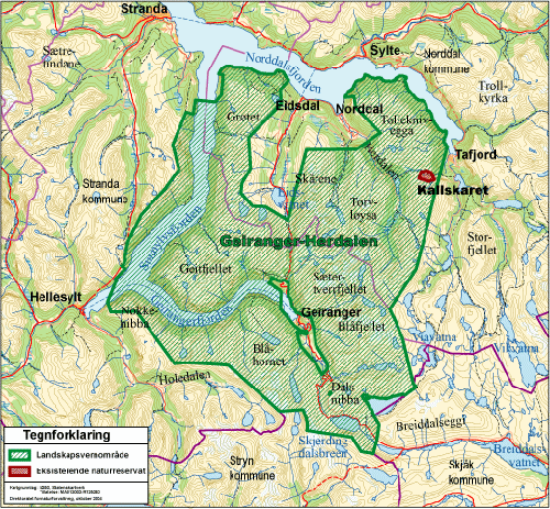 Kart over området