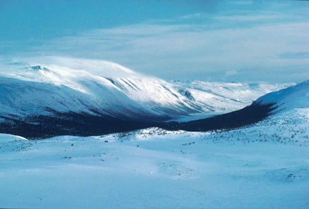 Finndalen landskapsvernområde i vinterprakt. Foto: Harald Klæbo, Fylkesmannen i Oppland.