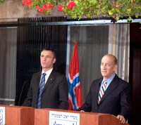 Statsminister Stoltenberg og statsminister Olmert