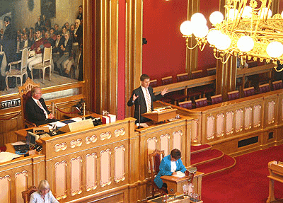 Erik Solheim på Stortinget