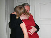 Kulturminister Anniken Huitfeldt presenterer Grottens nye beboer, Jon Fosse, 16. mai 2011. Foto: KUD/Karen Moe Møllerop