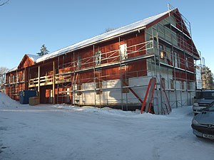 Den nye låvebygningen på Århus