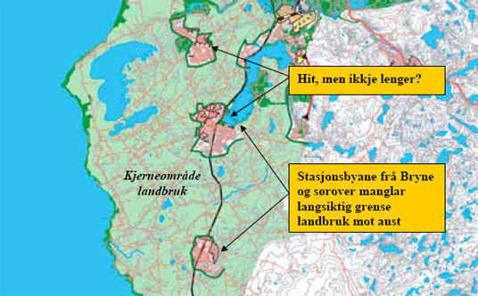 Kart over arealbruk på Jæren