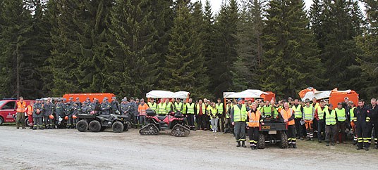 Deltakere på skogbrannøvelsen