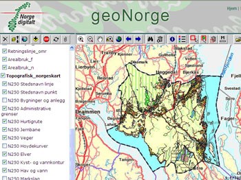 Kommuneplanen i Røyken slik den er presentert i portalen til geoNorge.