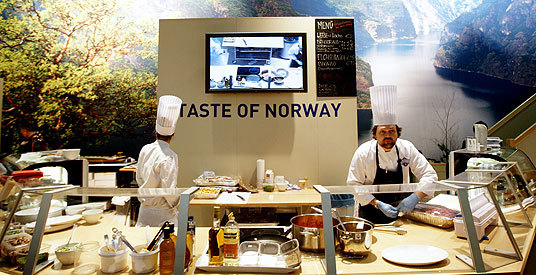 Kjøkkenet på Norges stand.