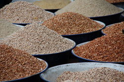 Cowpea on display in the market. Photo: IITA