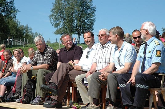 HKH Kronprins Haakon ved åpningen av regjeringens utvalgte kulturlandskap i landbruket. Foto: LMD