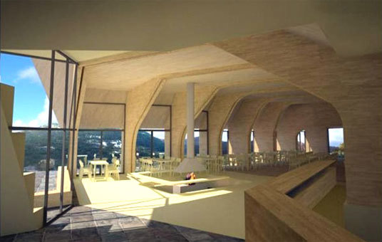 Inne i Nye Prekestolen Fjellstue. Foto: Robert Ekanger.