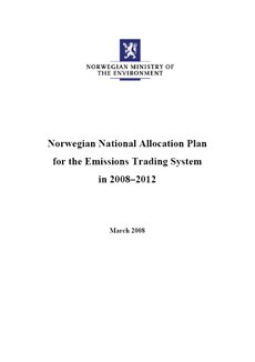 Norwegian National Allocation Plan for the Emissions Trading System in 2008–2012